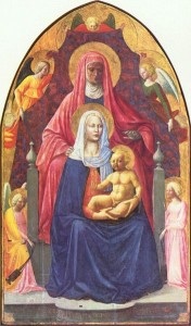 Sant'Anna, la Madonna col Bambino e angeli cm. 103 Uffizi di Firenze.